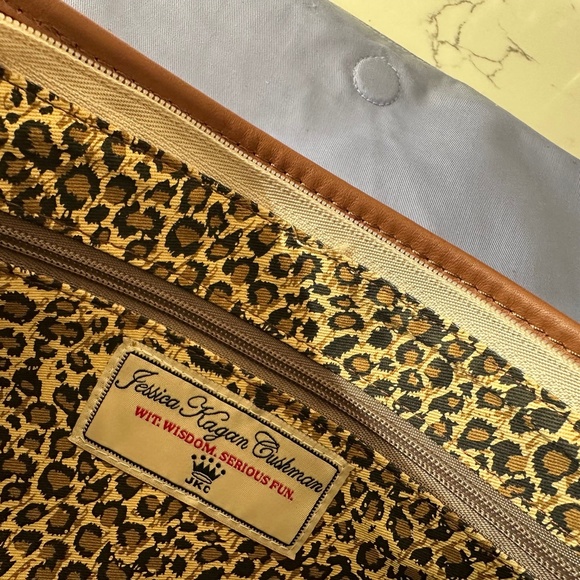 Vintage 🇺🇸 JESSICA KAGAN CUSHMAN Canvas Clutch Handbag American Flag Patriotic - Picture 9 of 11